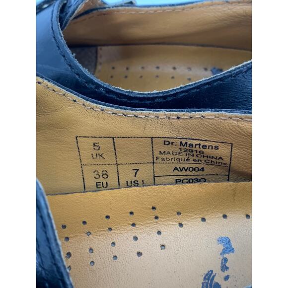 DR. MARTENS Women's Black Leather Perforated Slip-On Mary Jane Shoes SZ 7 - Picture 9 of 11